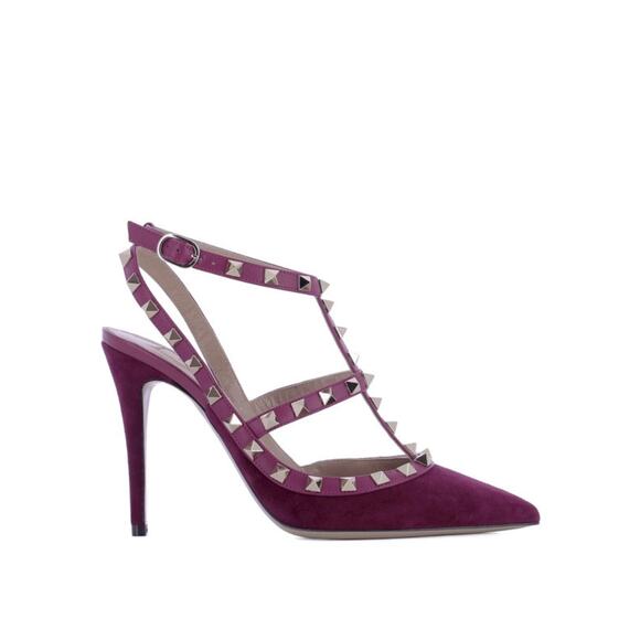 Valentino Garavani NIB Camelia Suede Rockstud Caged Ankle Strap Heels Pumps 40 - Picture 2 of 6